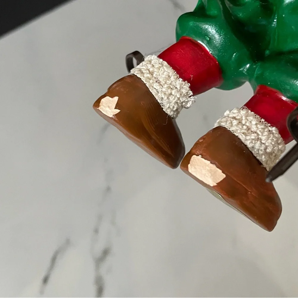 Skier Santa Ornament - Possible Dreams Clothtique by Dept. 56